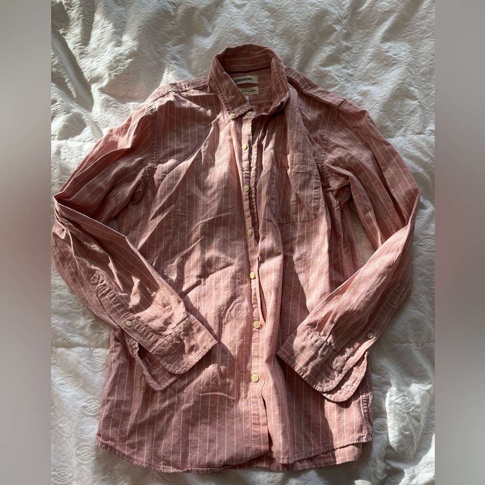 Pink stripe Goodthreads button up shirt